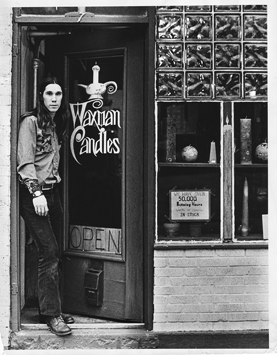 Waxman's owner, Bob, standing in the doorway of the 7 W 14th St location in 1970.