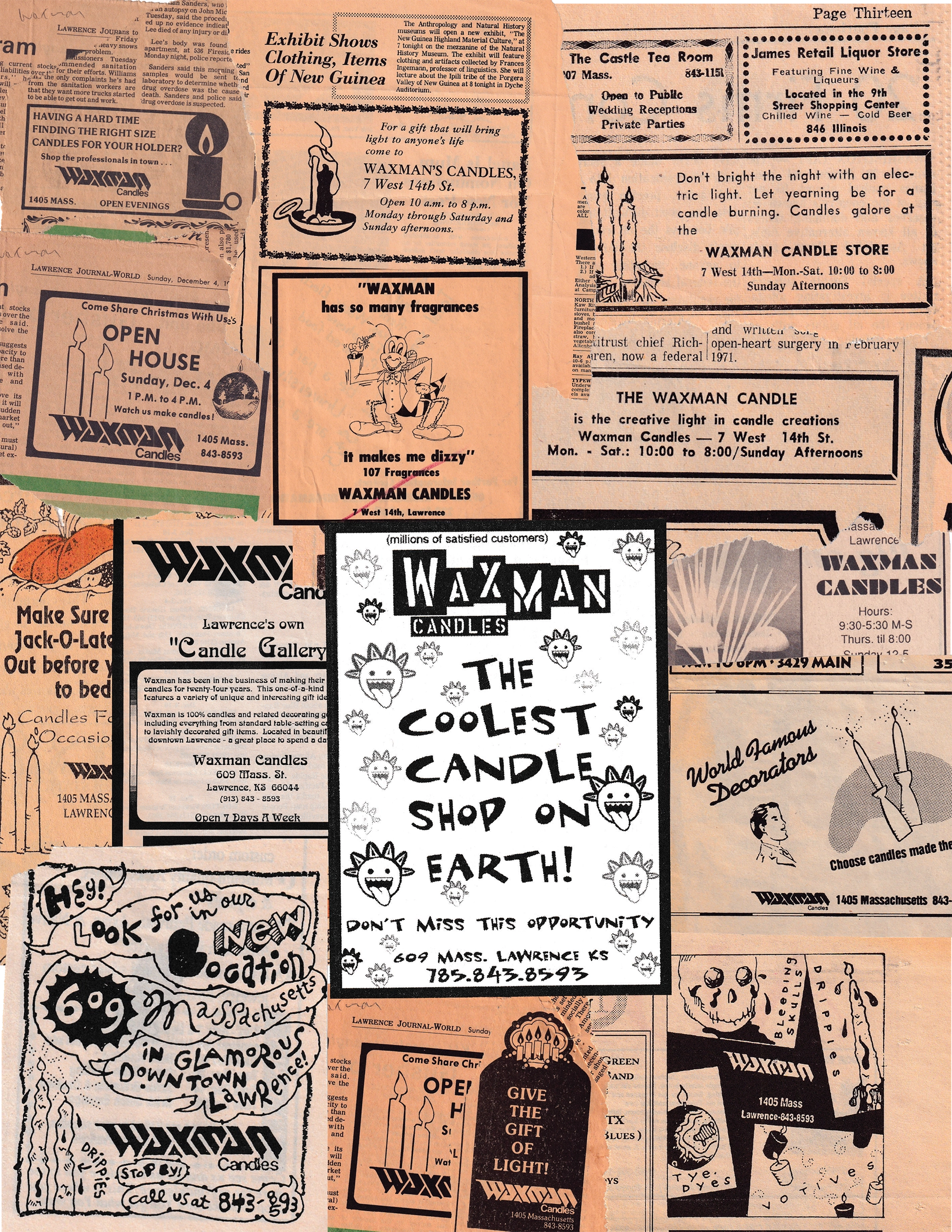 Waxman candles ads throughout the years